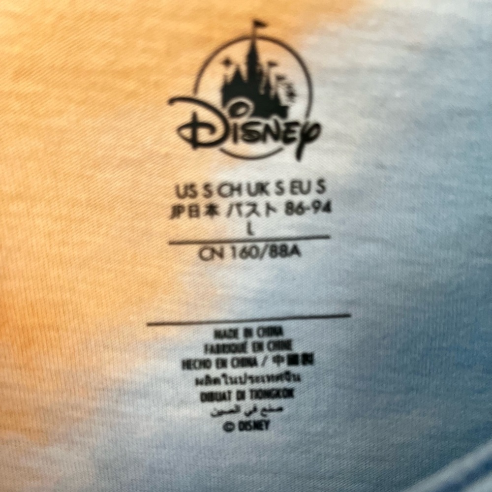 Walt Disney Pictures castle Graphic Tie Dye Tee Sz Large GUC - Picture 4 of 7